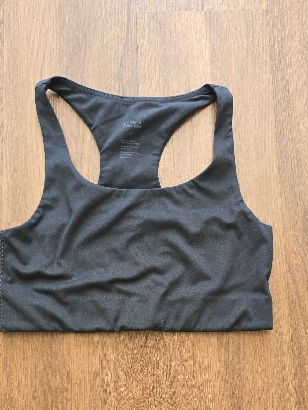girlfriend collective black racerback sports bra - sleek support